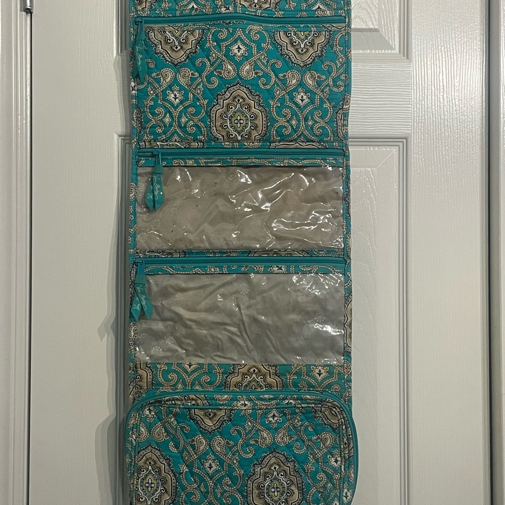 Vera Bradley Retired Totally Turq Hanging Organizer Cosmetic Bag